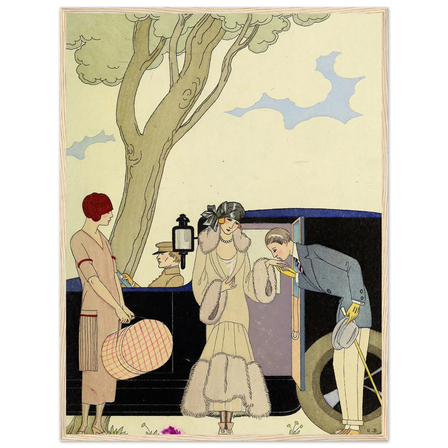 Falbalas et fanfreluches, L’Ensie (1925) Art Print | George Barbier - Framed Poster - 30x40 cm / 12x16″ - Black frame