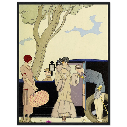 Falbalas et fanfreluches, L’Ensie (1925) Art Print | George Barbier - Framed Poster - 30x40 cm / 12x16″ - Black frame