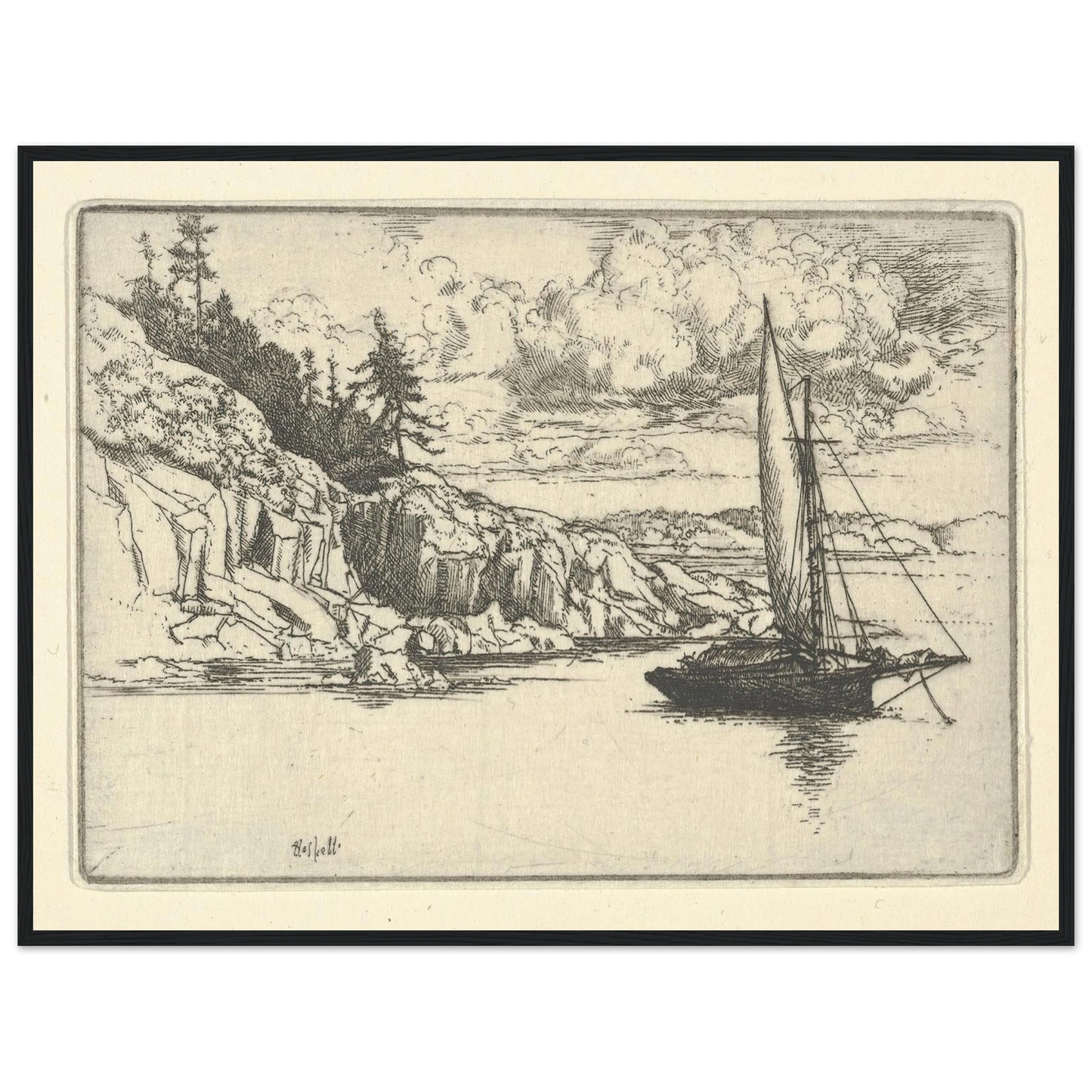 Falka (1900-1925) Art Print | Ernest Haskell - Framed Poster - 30x40 cm / 12x16″ - Black frame