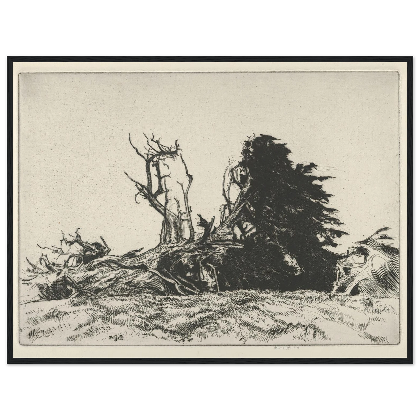 Fallen Centuries (1919) Art Print | Ernest Haskell - Framed Poster - 30x40 cm / 12x16″ - Black frame