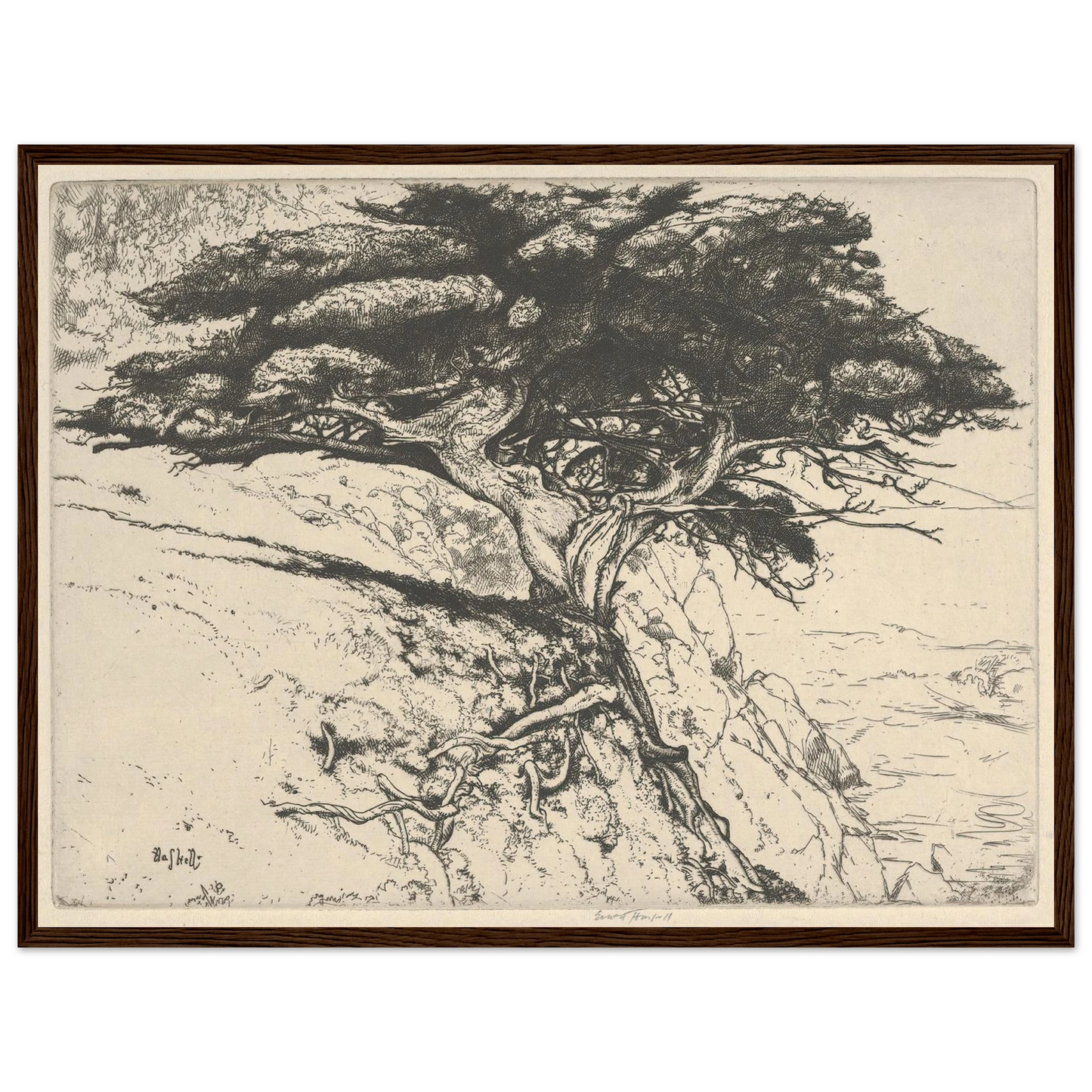 Fan Tree (1920) Art Print | Ernest Haskell - Framed Poster - 30x40 cm / 12x16″ - Black frame