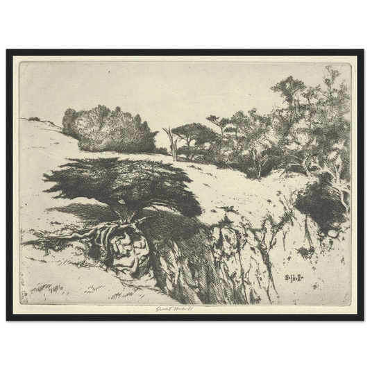 Fan Tree and Her Canyon (1915-1925) Art Print | Ernest Haskell - Framed Poster - 30x40 cm / 12x16″ - Black frame