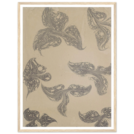Fantasiemarmorpapier (1890) Art Print | Anker Kyster - Framed Poster - 30x40 cm / 12x16″ - Black frame