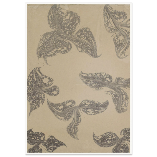 Fantasiemarmorpapier (1890) Art Print | Anker Kyster - Framed Poster - 30x40 cm / 12x16″ - Black frame