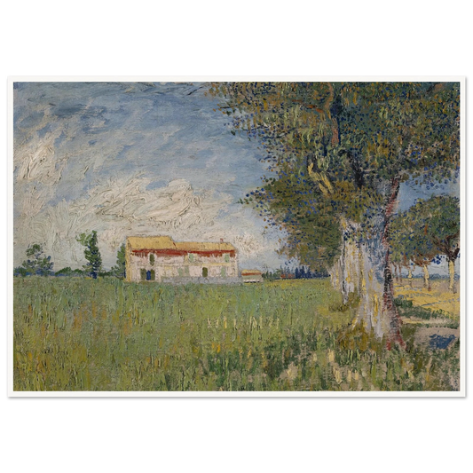Farmhouse in a wheat field (1888) Art Print | Vincent van Gogh - Framed Poster - 30x40 cm / 12x16″ - Black frame