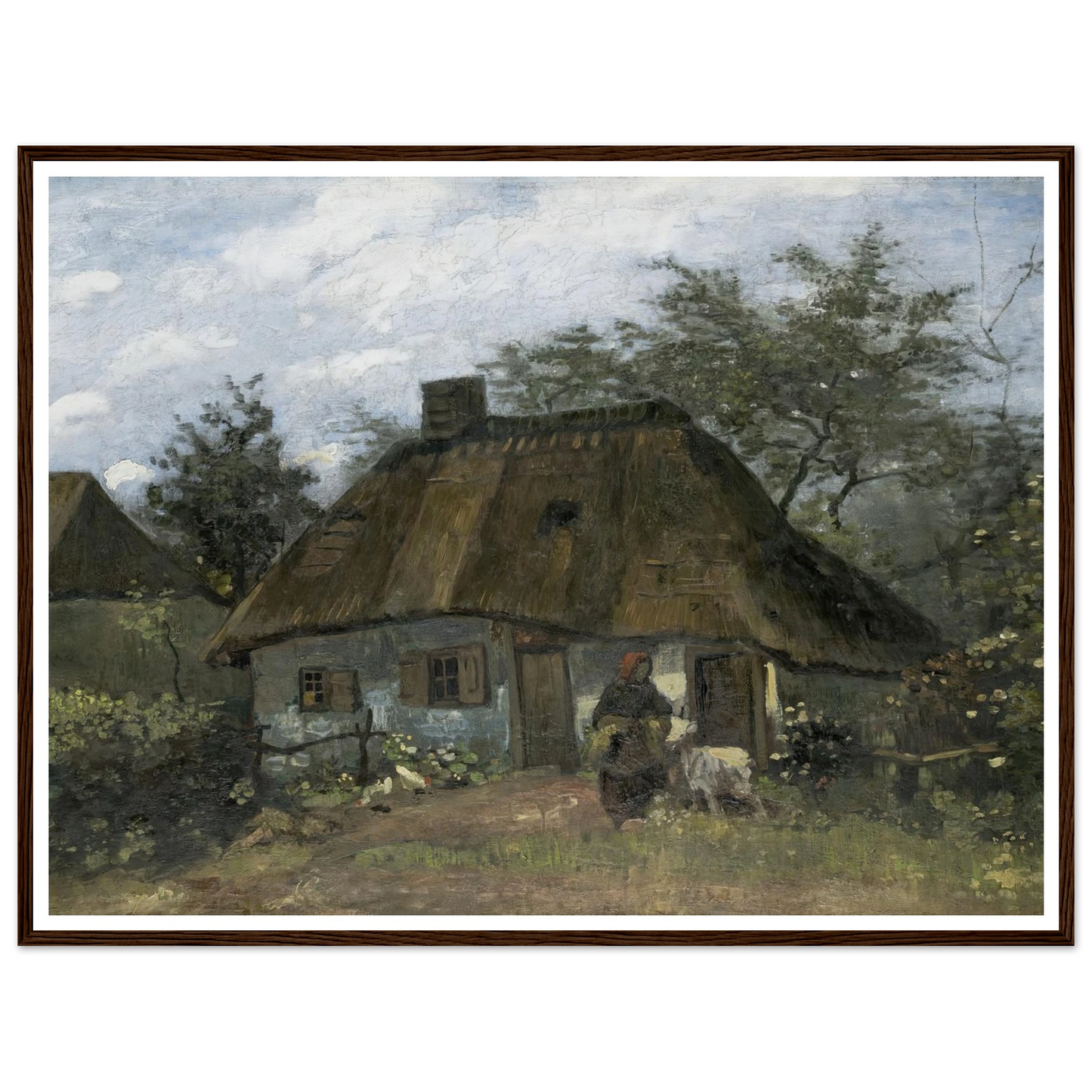 Farmhouse in Nuenen (1885) Art Print | Vincent van Gogh - Framed Poster - 30x40 cm / 12x16″ - Black frame