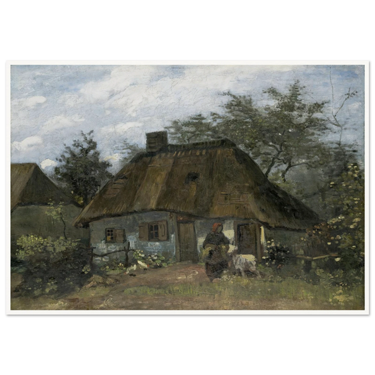 Farmhouse in Nuenen (1885) Art Print | Vincent van Gogh - Framed Poster - 30x40 cm / 12x16″ - Black frame