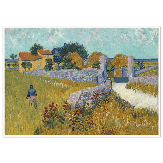 Farmhouse in Provence (1888) Art Print | Vincent van Gogh - Framed Poster - 30x40 cm / 12x16″ - Black frame