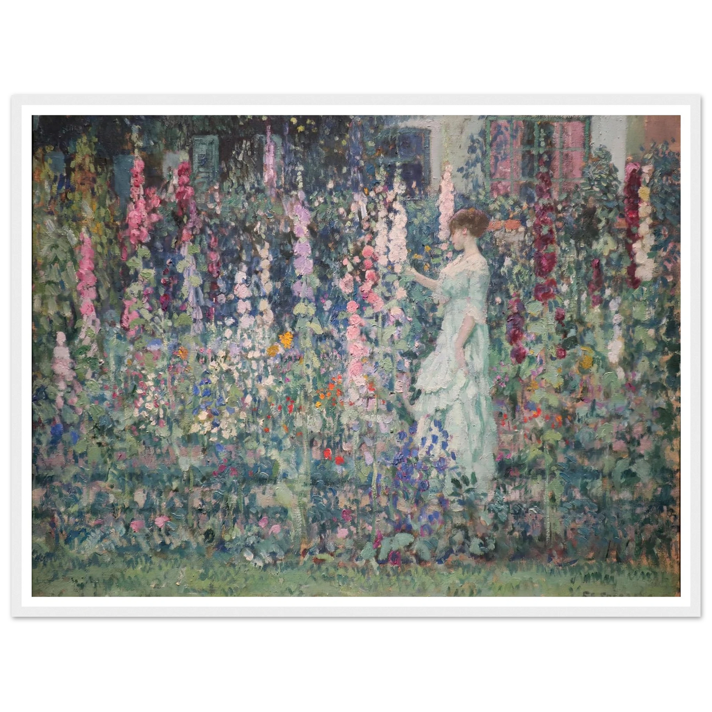 Hollyhocks (by 1911) Art Print | Frederick Carl Frieseke-Quipham Collections