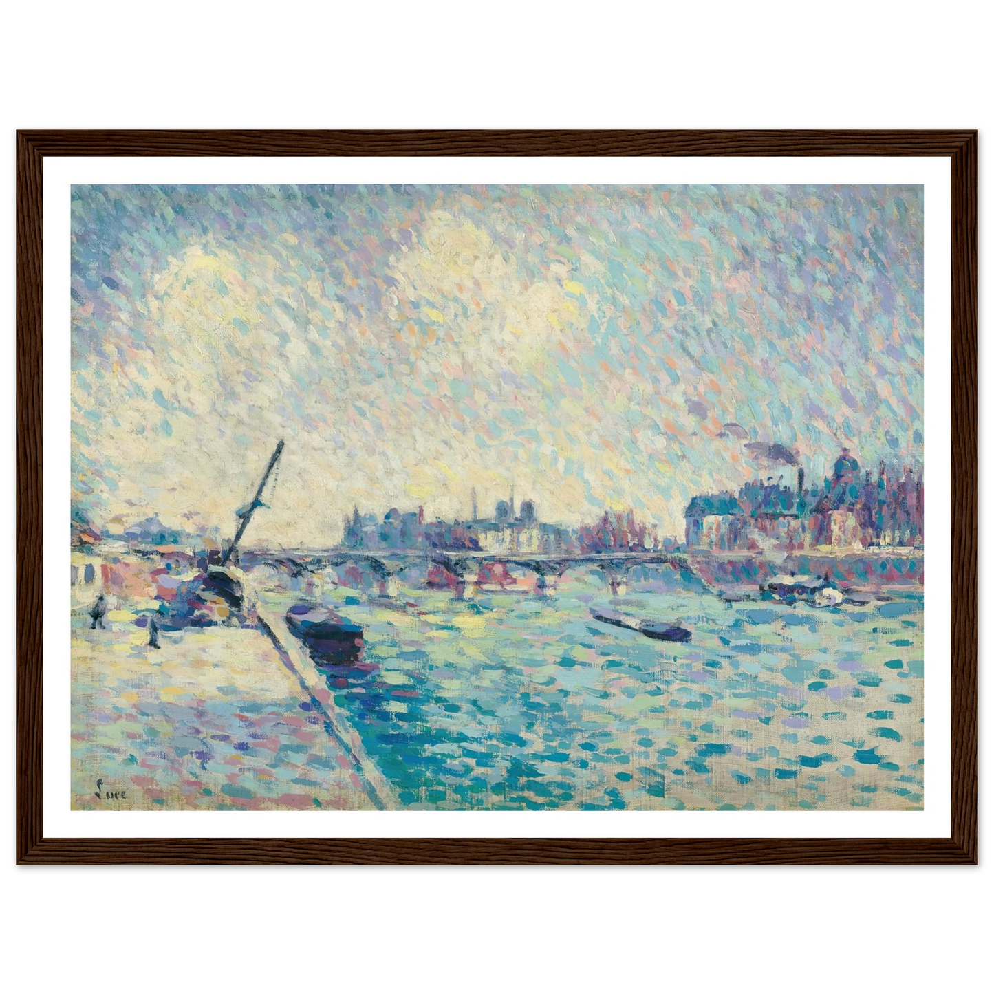 Paris, la Seine, Notre-Dame au loin (1898) Art Print | Maximilien Luce-Quipham Collections