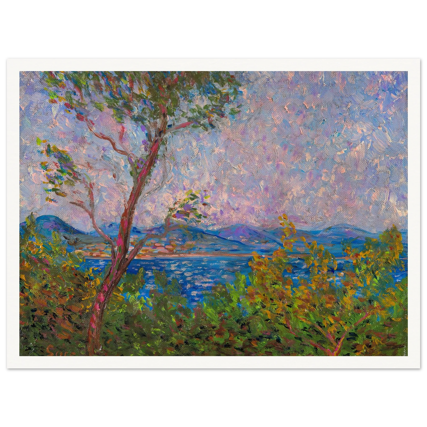 Saint-Tropez au bord de la mer Méditerranée (1893) Art Print | Maximilien Luce-Quipham Collections