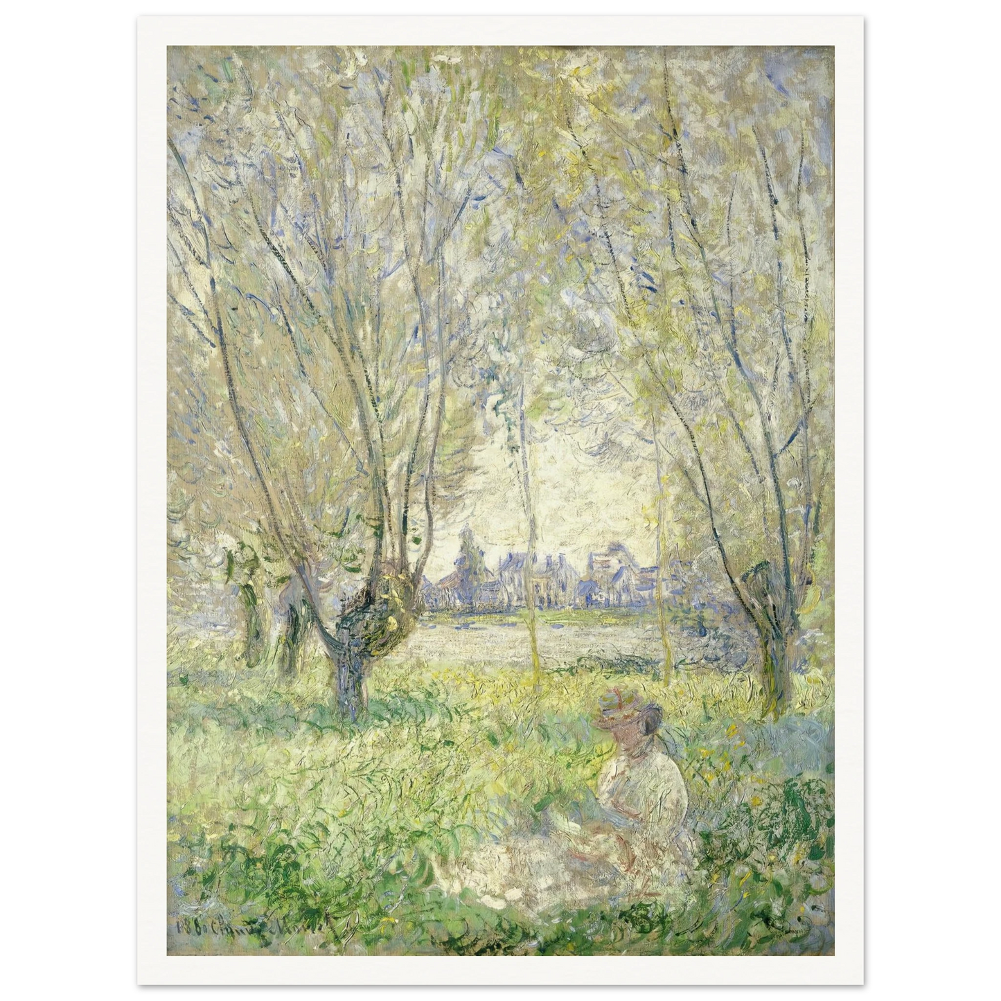 Woman Seated under the Willows (1880) Art Print | Claude Monet-Quipham Collections