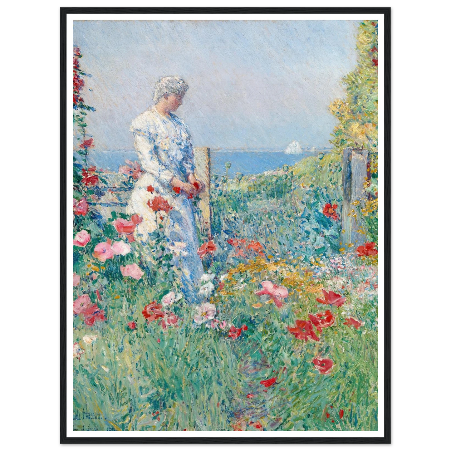 In the Garden (Celia Thaxter in Her Garden) (1892) Art Print | Childe Hassam-Quipham Collections