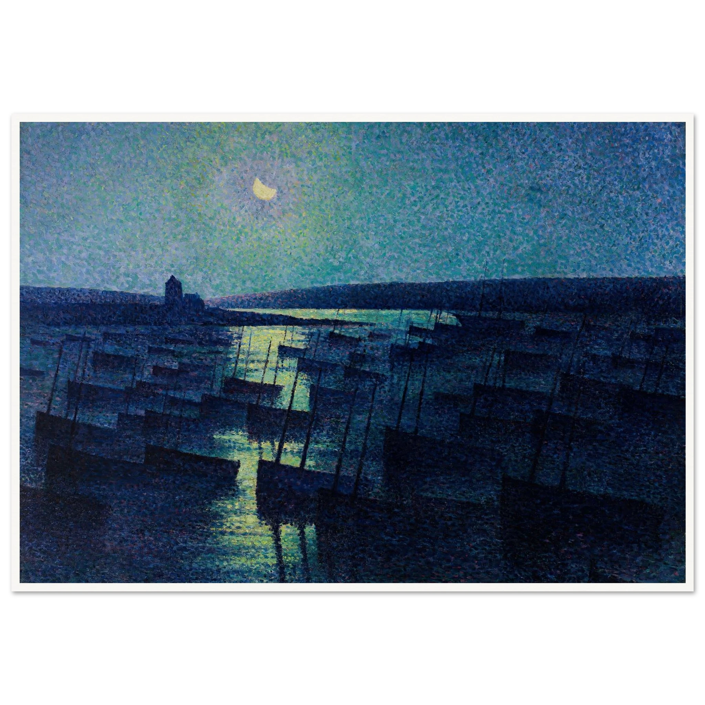 Camaret, Moonlight and Fishing Boats (1894) Art Print | Maximilien Luce-Quipham Collections