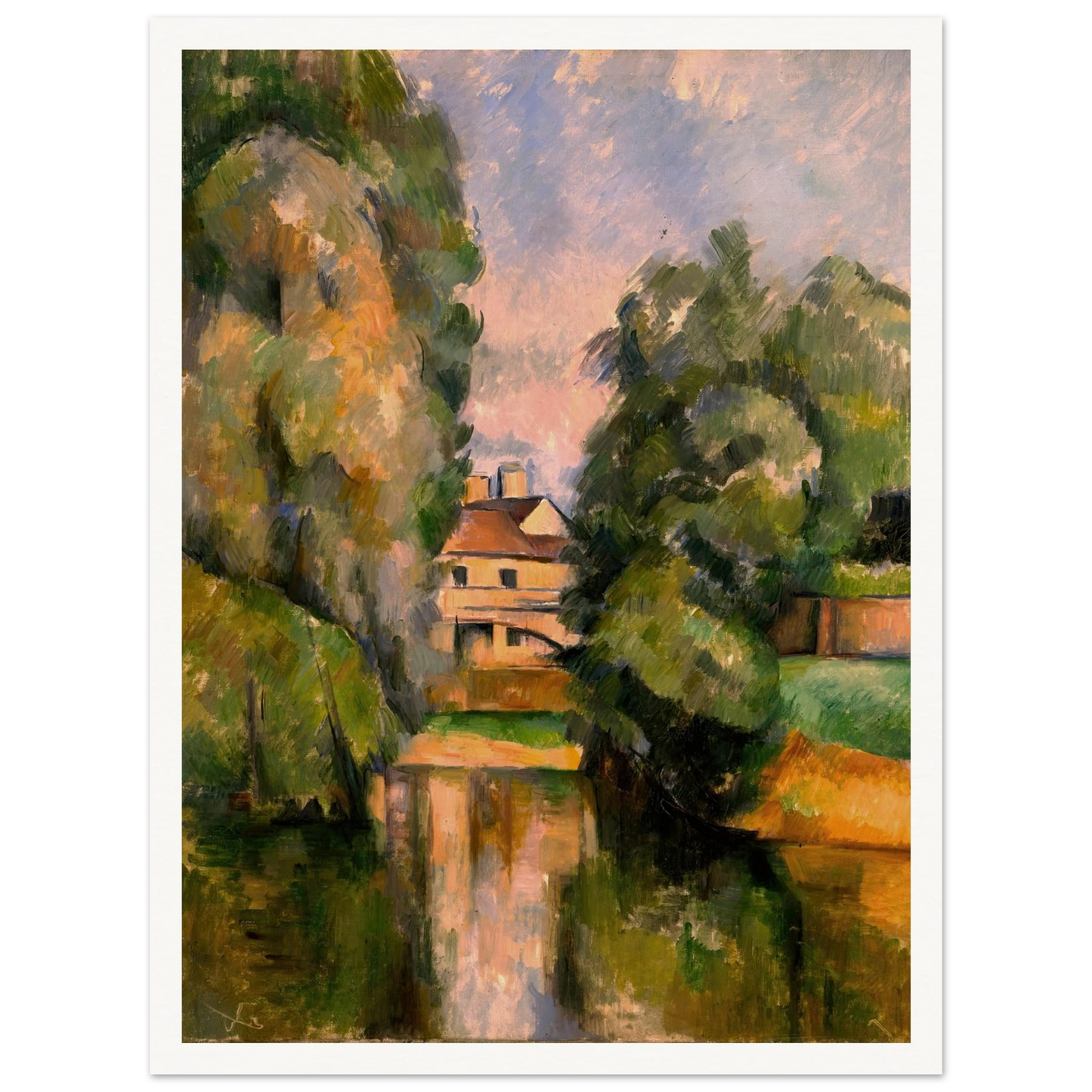 Country House by a River Art Print | Paul Cezanne-Quipham Collections