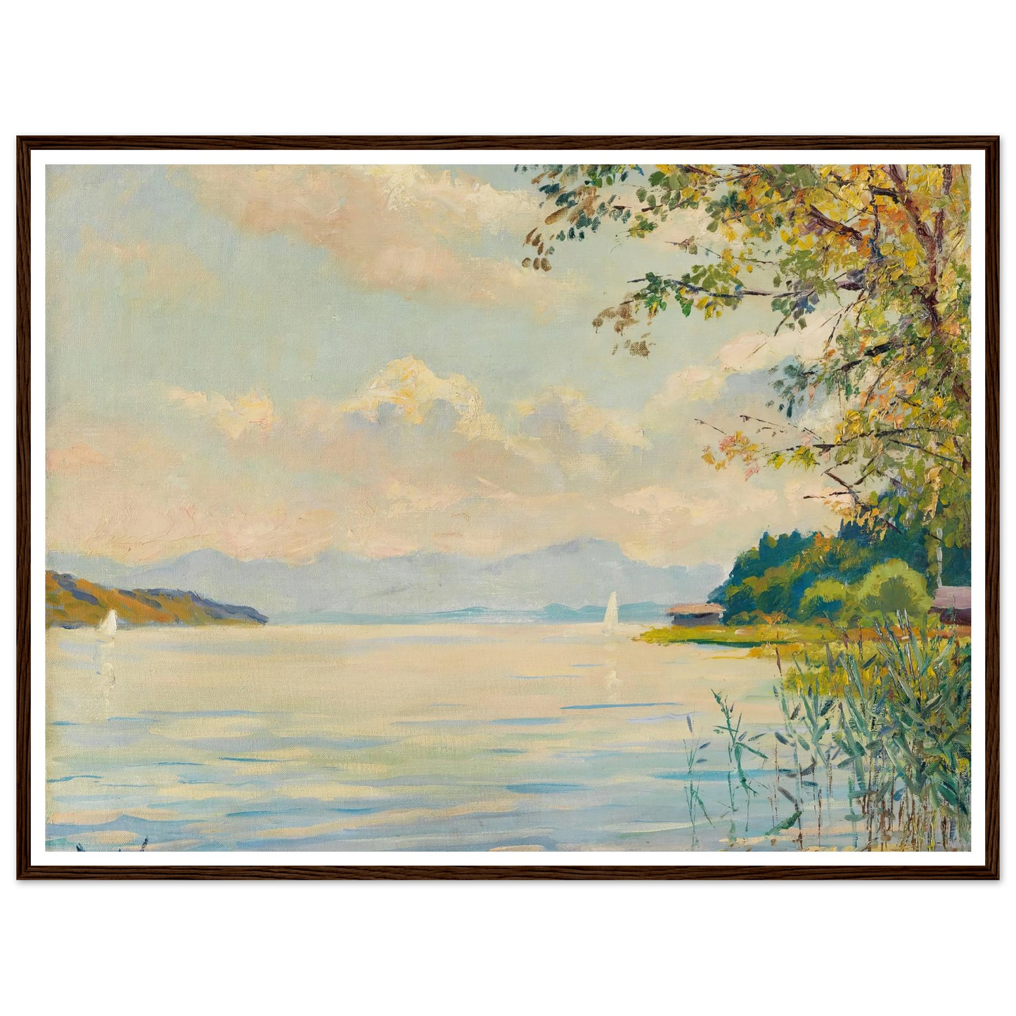 Lake Starnberg – distant view (1920) Art Print | Edward Cucue-Quipham Collections