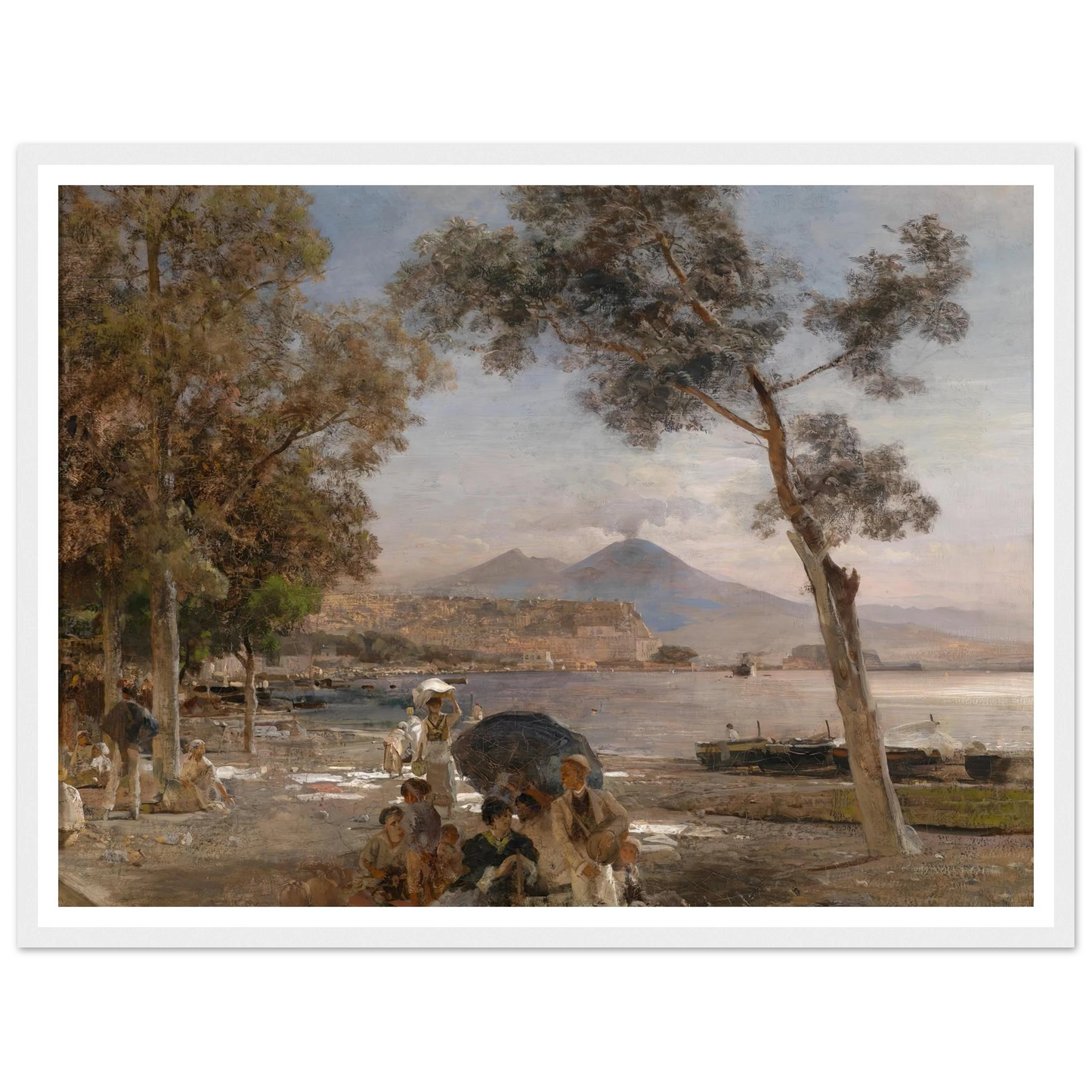 Abendstimmung am Golf von Neapel Art Print | Oswald Achenbach-Quipham Collections