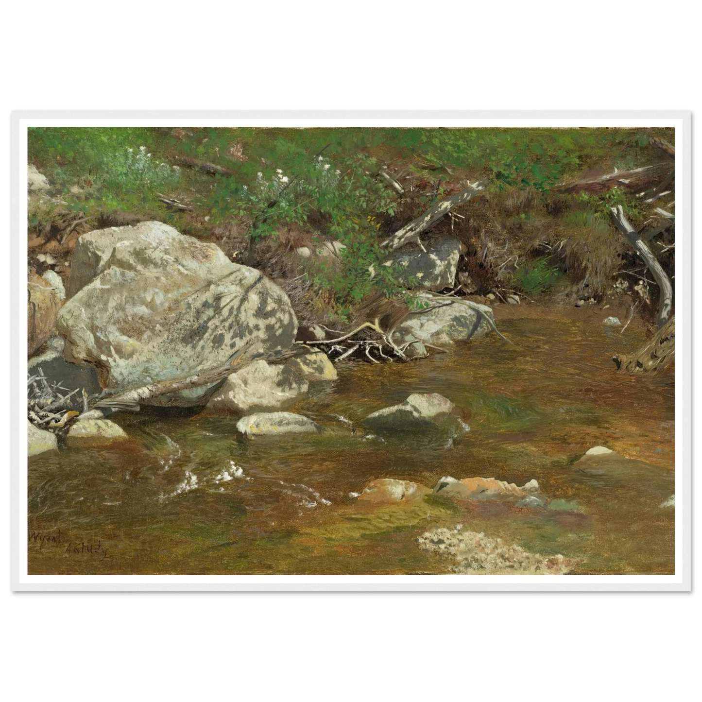 Mountain Brook; A Study (between ca. 1863 and 1869) Art Print | Alexander Helwig Wyant-Quipham Collections