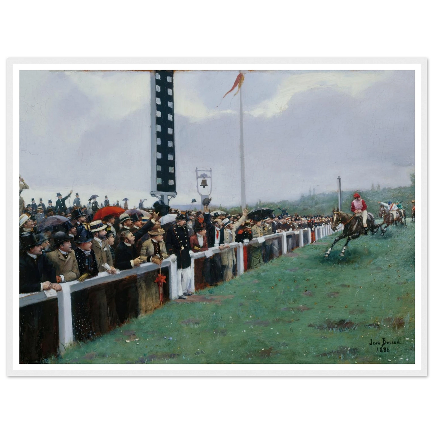 Courses à Longchamp ; l’arrivée au poteau (1886) Art Print | Jean Beraud-Quipham Collections