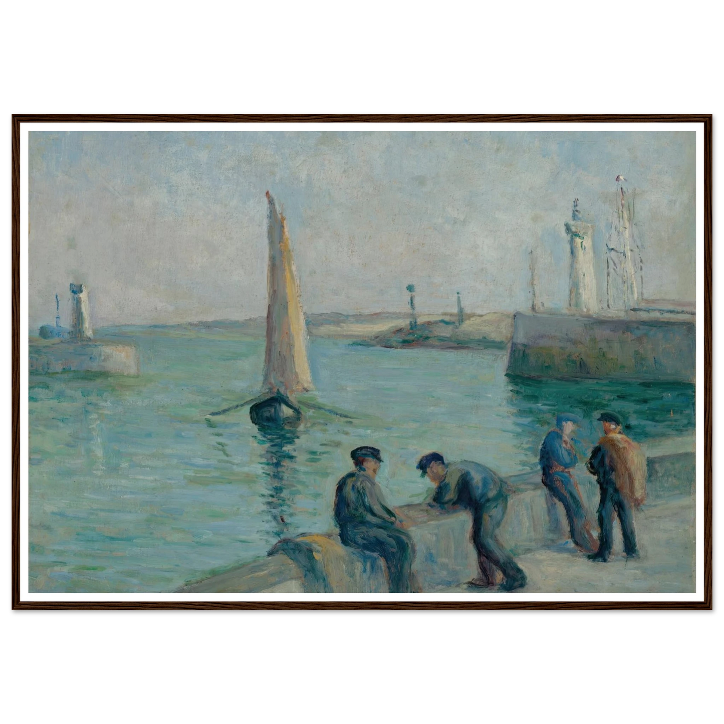 Honfleur, Pêcheurs sur le Port Art Print | Maximilien Luce-Quipham Collections