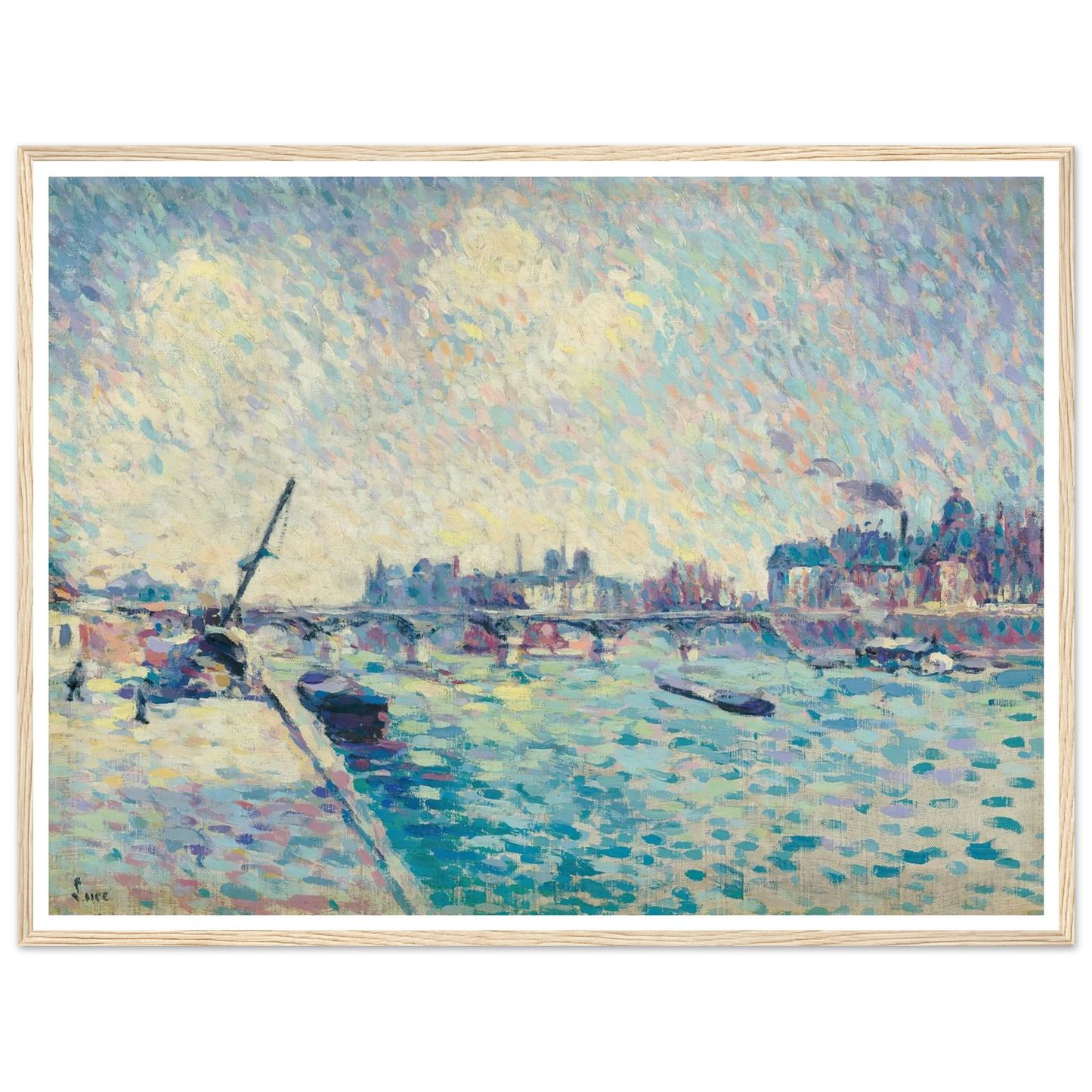 Paris, la Seine, Notre-Dame au loin (1898) Art Print | Maximilien Luce-Quipham Collections