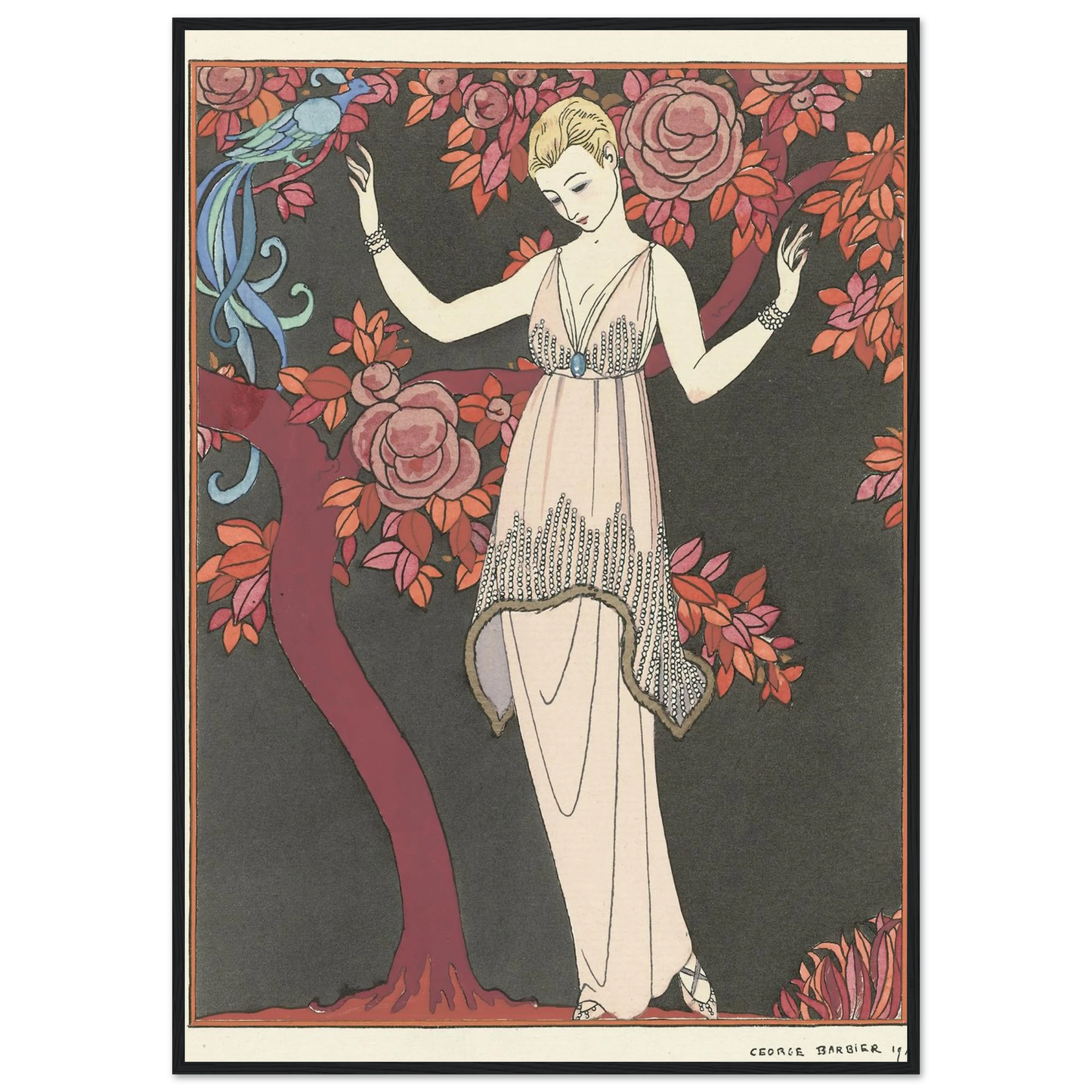 L’Arbre de science _Robe du soir de Doeuillet (1914) Art Print | George Barbier-Quipham Collections
