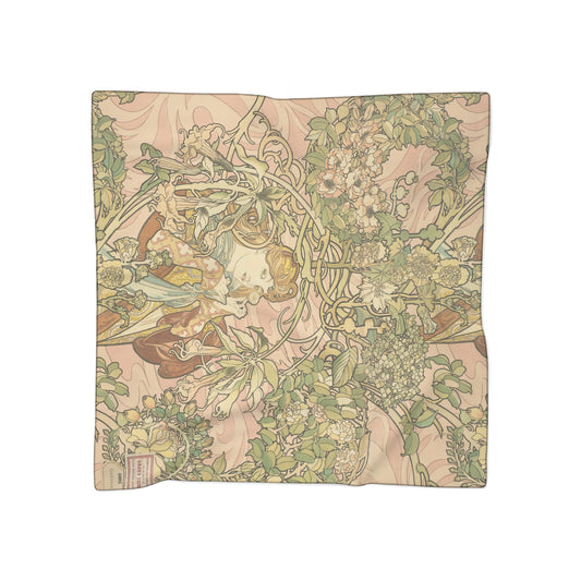 Femme à Marguerite (Woman with Daisy) | Alphonse Mucha Scarf – Art Nouveau Scarf - 25" × 25" - - -