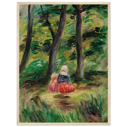 Femme Et Enfant Dans Un Paysage Art Print | Pierre Auguste Renoir - Framed Poster - 30x40 cm / 12x16″ - Black frame