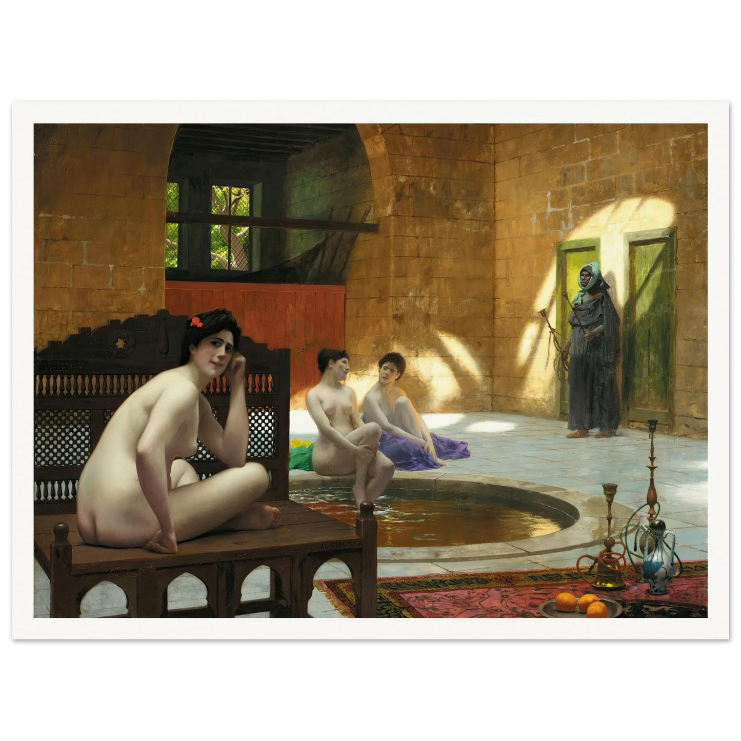 Femmes Au Bain Art Print | Jean Leon Gerome - Framed Poster - 30x40 cm / 12x16″ - Black frame