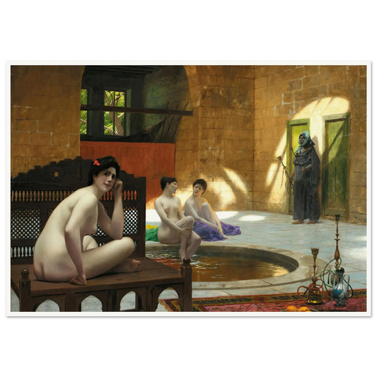 Femmes Au Bain Art Print | Jean Leon Gerome - Framed Poster - 30x40 cm / 12x16″ - Black frame