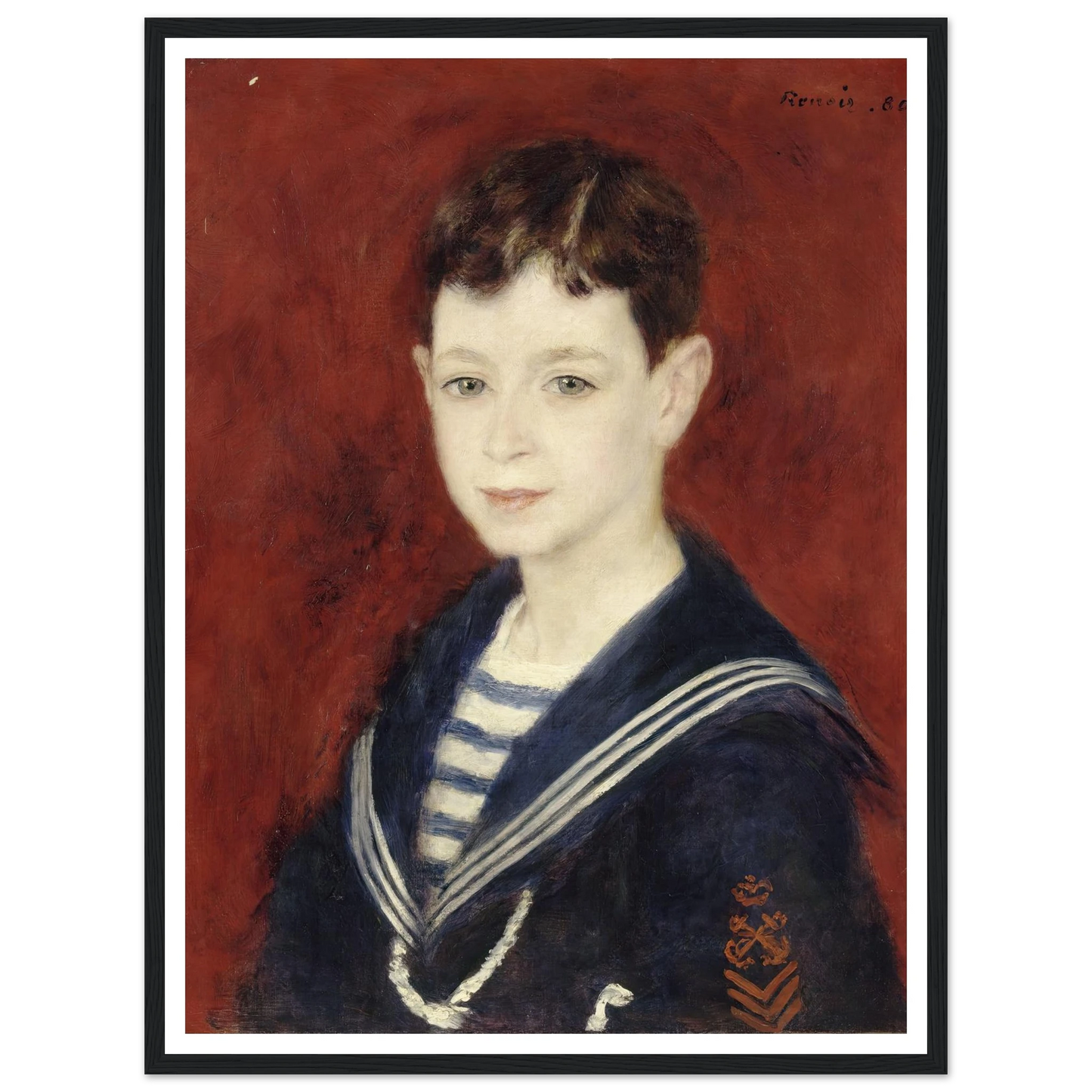 Fernand Halphen as a Boy (1880) Art Print | Pierre Auguste Renoir - Framed Poster - 30x40 cm / 12x16″ - Black frame