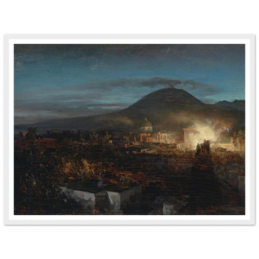 Feuerwerk In Toree Dell Annunziata Art Print | Oswald Achenbach - Framed Poster - 30x40 cm / 12x16″ - Black frame