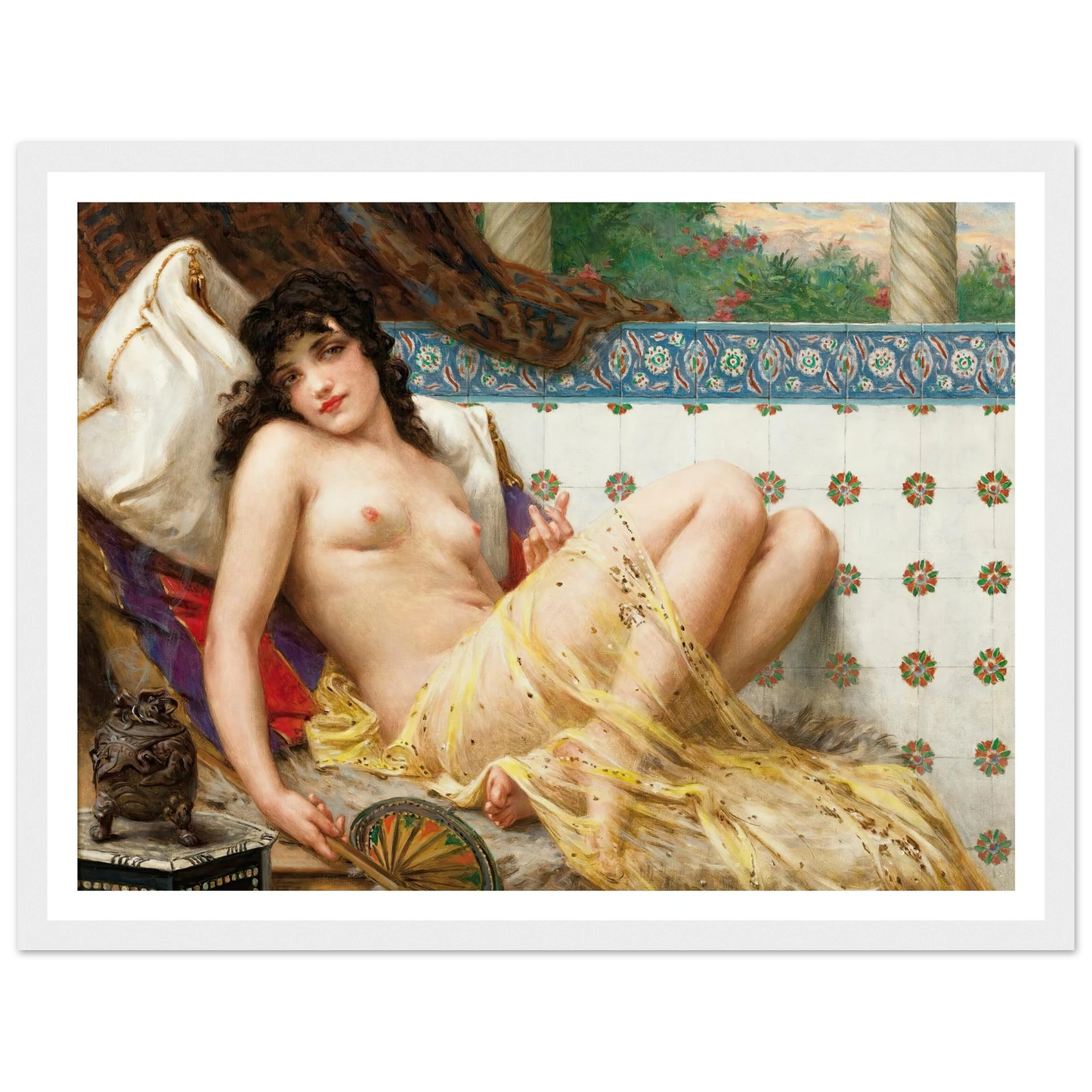 Odalisque With The Fan Art Print | Guillaume Seignac-Quipham Collections