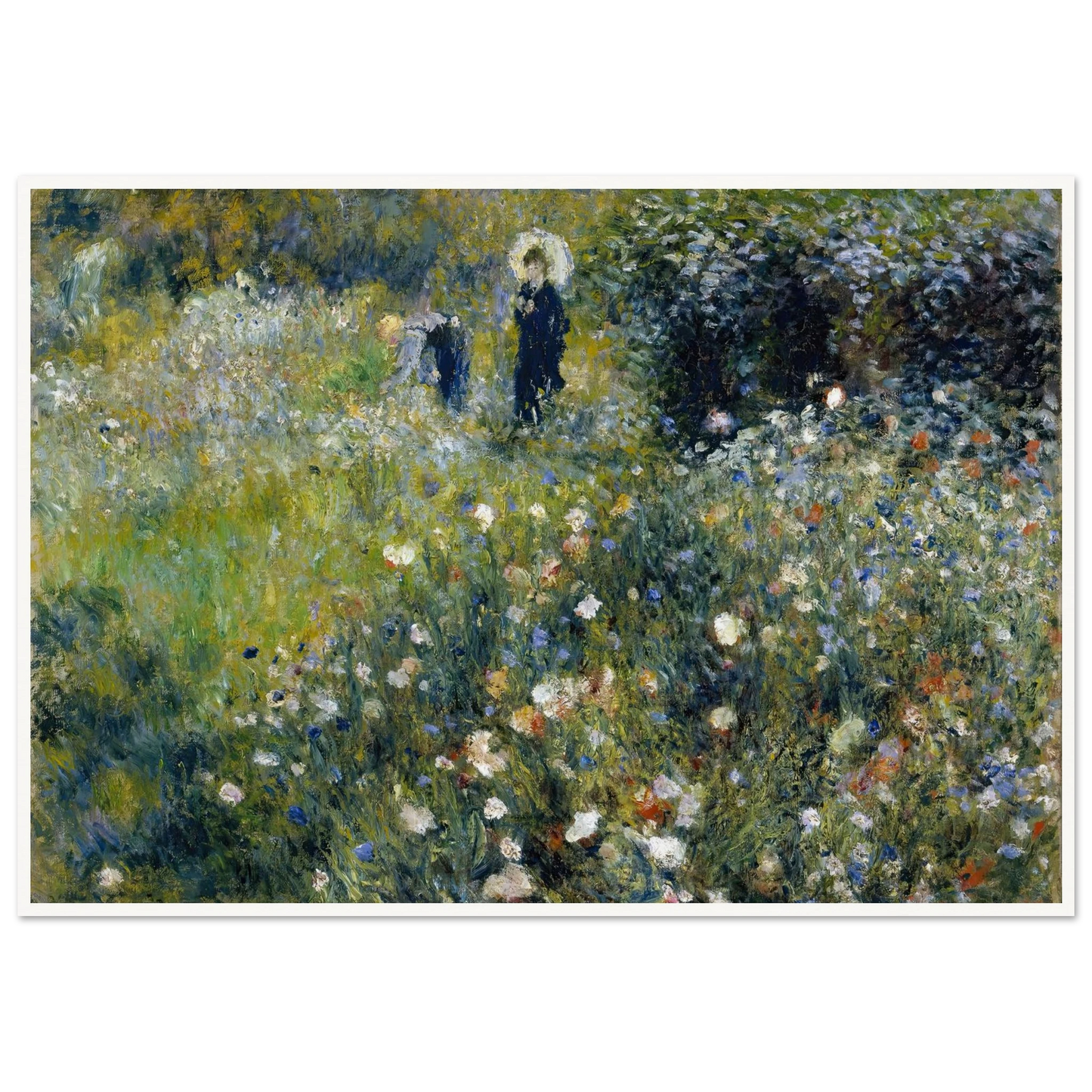 Woman with a Parasol in a Garden (1875) Art Print | Pierre Auguste Renoir-Quipham Collections