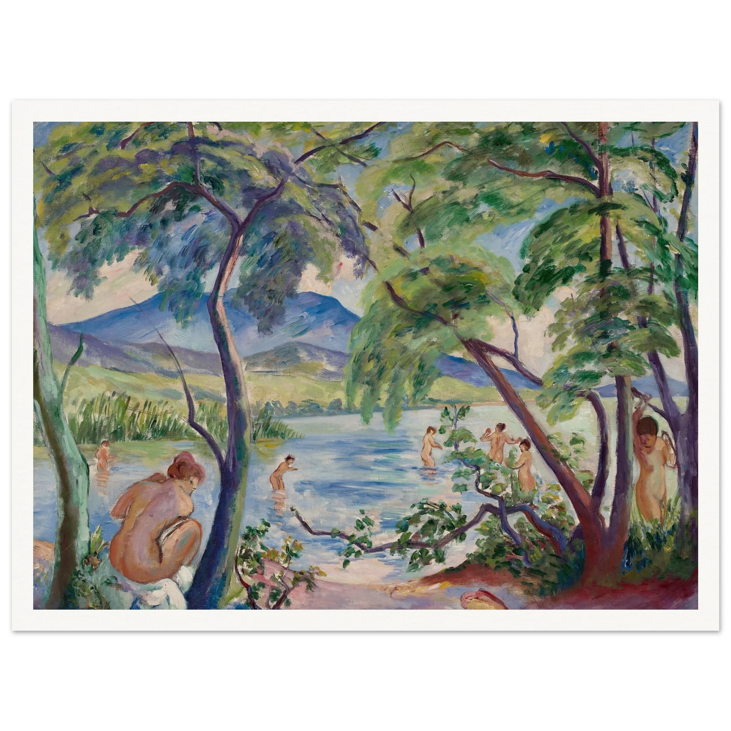 Paysage aux baigneuses, Colombier (1917) Art Print | Henri Manguin-Quipham Collections