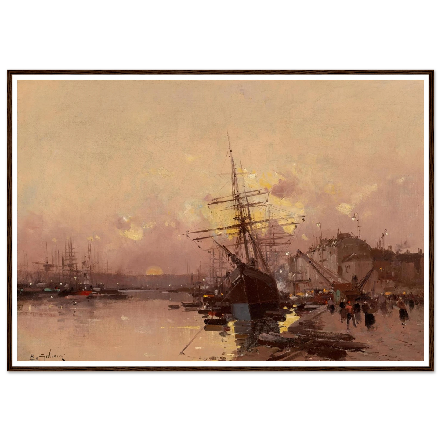 Port Breton au crépuscule Art Print | Eugene Galien Laloue-Quipham Collections