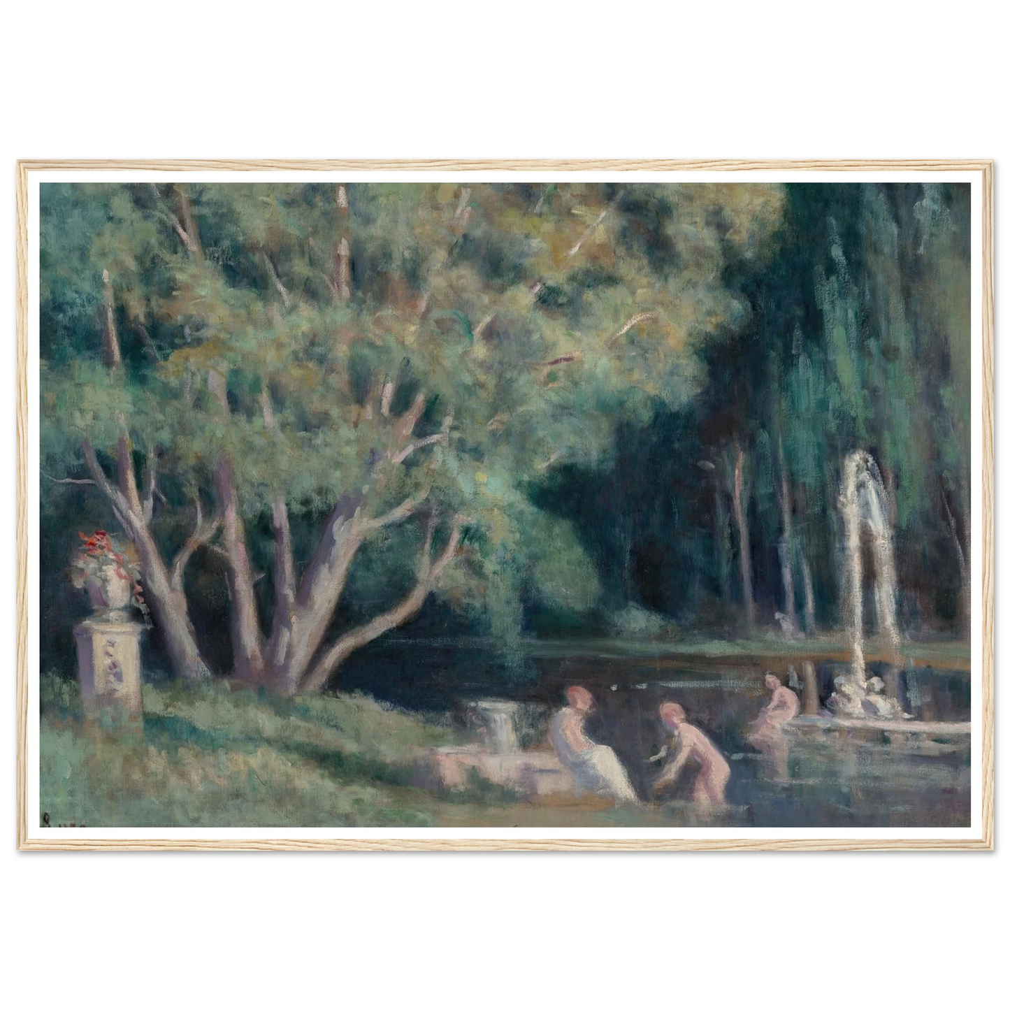 Les baigneurs au jet d’eau Art Print | Maximilien Luce-Quipham Collections