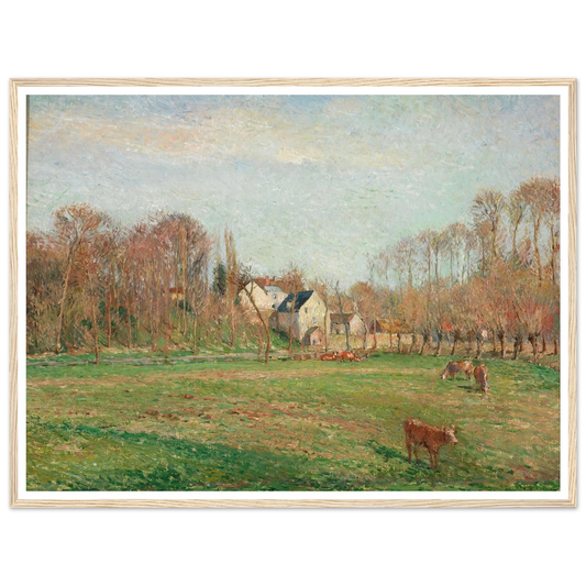 Field and Mill at Osny (1884) Art Print | Camille Pissarro - Framed Poster - 30x40 cm / 12x16″ - Black frame