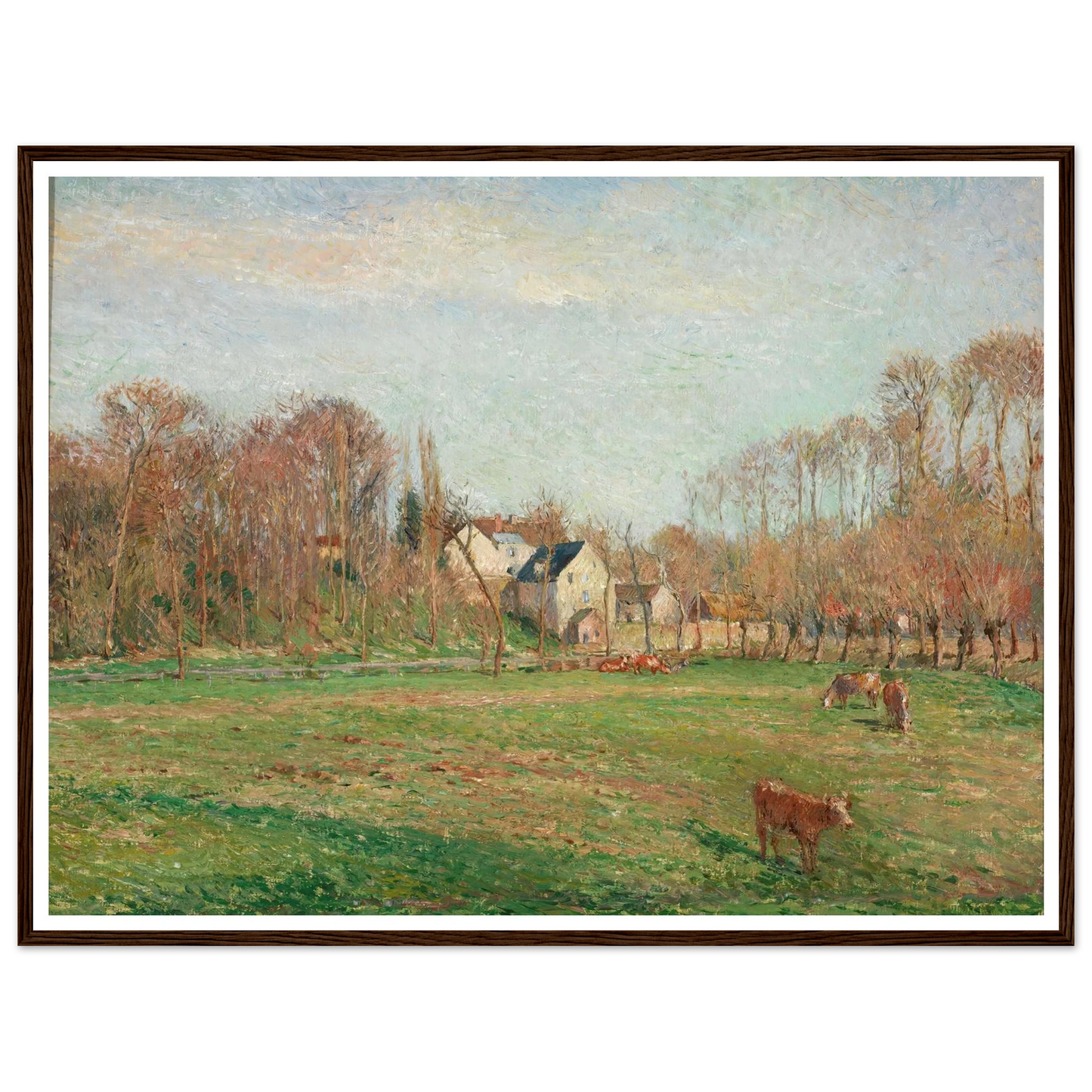 Field and Mill at Osny (1884) Art Print | Camille Pissarro - Framed Poster - 30x40 cm / 12x16″ - Black frame
