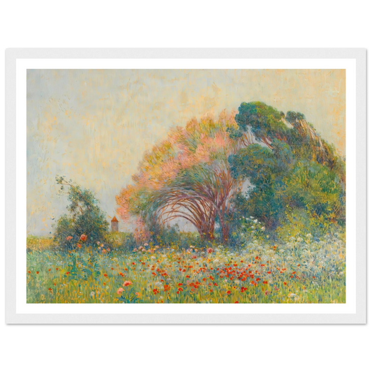 Field of Poppies and Umbels near Batz-sur-mer, 1919 Art Print | Ferdinand du Puigaudeau - Framed Poster - 30x40 cm / 12x16″ - Black frame