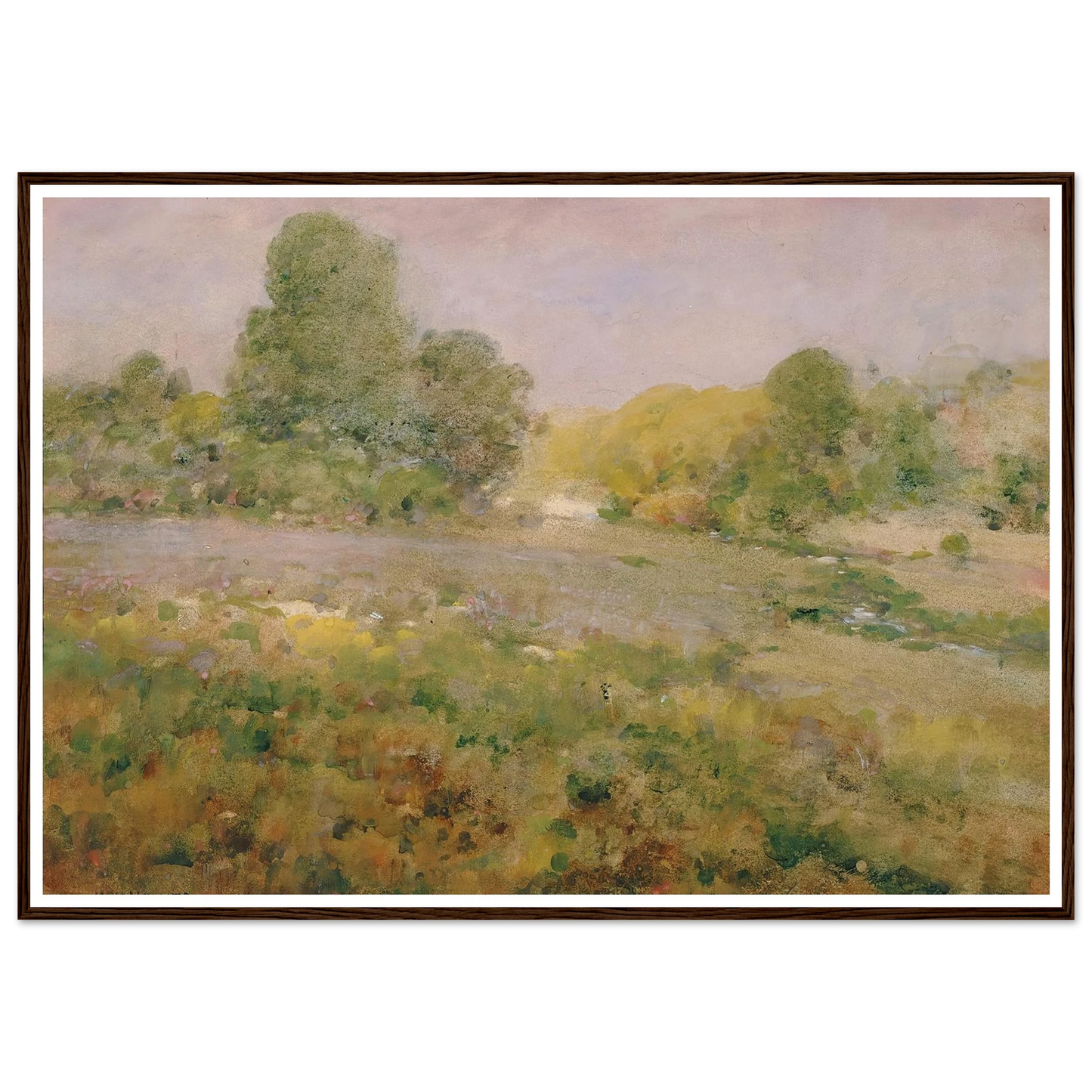 Field Of Varicolored Grasses In Late Summer (In The Virginia Hills) Art Print | William Henry Holmes - Framed Poster - 30x40 cm / 12x16″ - Black frame