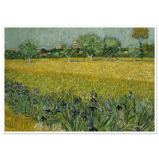 Field with flowers near Arles (1888) Art Print | Vincent van Gogh - Framed Poster - 30x40 cm / 12x16″ - Black frame