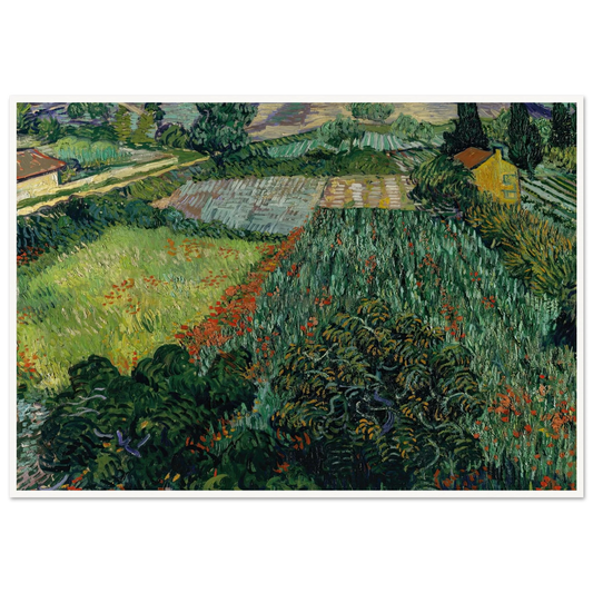 Field with Poppies (1889) Art Print | Vincent van Gogh - Framed Poster - 30x40 cm / 12x16″ - Black frame