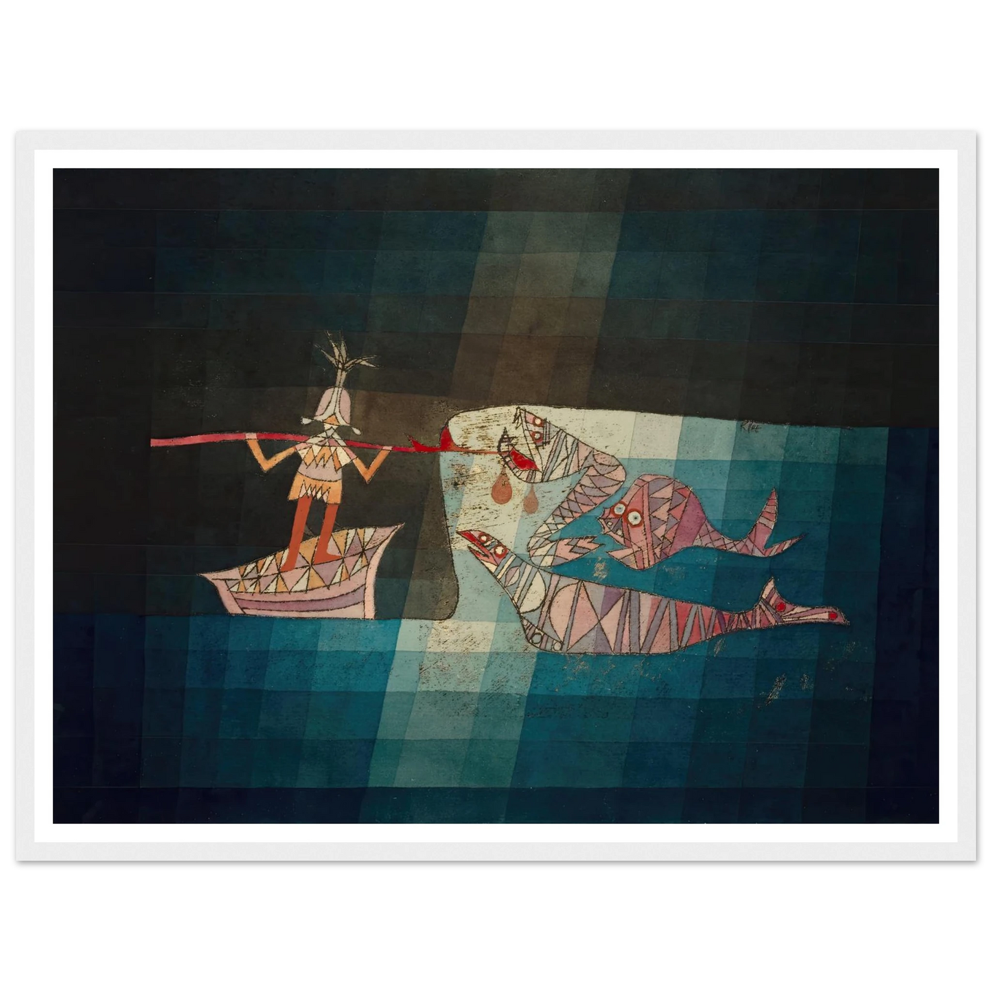 Fighting scene from the comic-fantastic opera ‘the seafarer’ (1923) Art Print | Paul Klee - Framed Poster - 30x40 cm / 12x16″ - Black frame