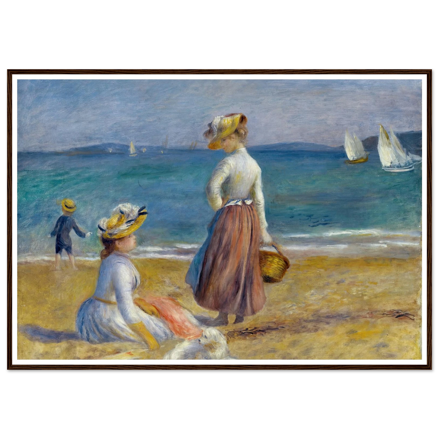 Figures on the Beach (1890) Art Print | Pierre Auguste Renoir - Framed Poster - 30x40 cm / 12x16″ - Black frame