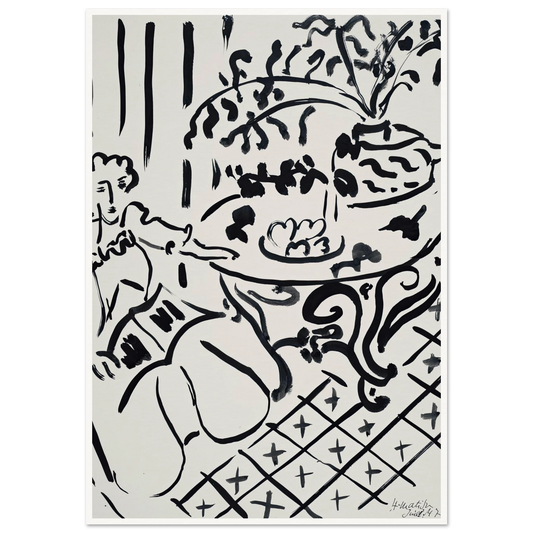 Fille assise à table (1947) Art Print | Henri Matisse - Framed Poster - 30x40 cm / 12x16″ - Black frame