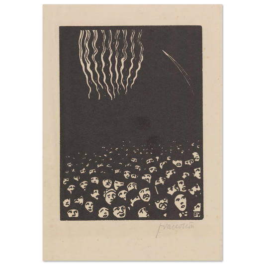 Fireworks (Le feu d’artifice) (1901) Art Print | Felix Vallotton - Framed Poster - 30x40 cm / 12x16″ - Black frame