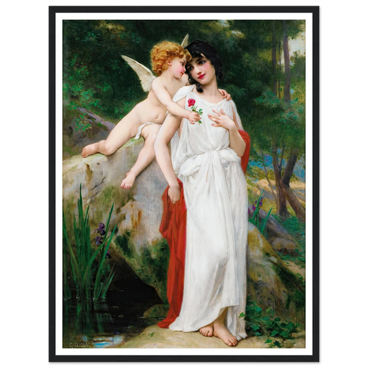 First Love Art Print | Guillaume Seignac - Framed Poster - 30x40 cm / 12x16″ - Black frame