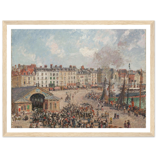 Fishmarket (1902) Art Print | Camille Pissarro - Framed Poster - 30x40 cm / 12x16″ - Black frame