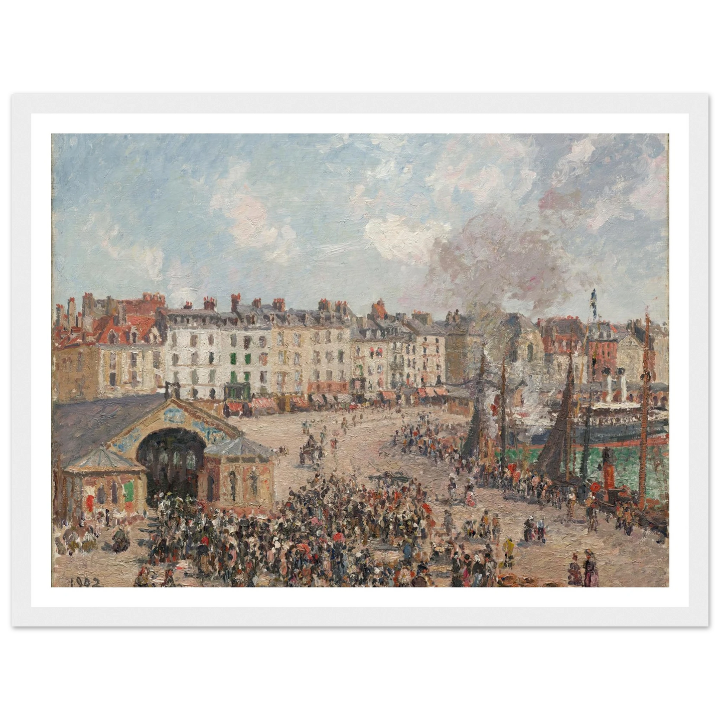 Fishmarket (1902) Art Print | Camille Pissarro - Framed Poster - 30x40 cm / 12x16″ - Black frame